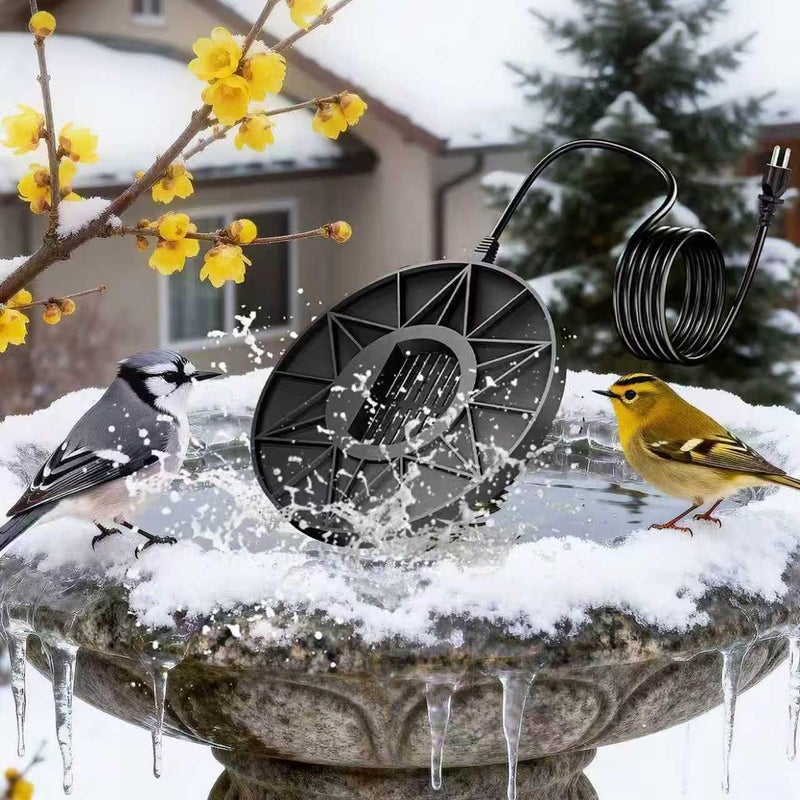 Runbvane 70W Bird Bath Heater for Outdoor in Winter, Heater Pond De-Icer with Thermostat,Chicken Water Heater Black - Image 4